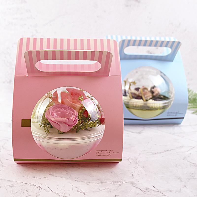 

Creative Crystal Hollow Ball Cake Decorating Gift Box Wedding Party Christmas Tote Bag Spherical Cookies Cake Packaging Boxes1