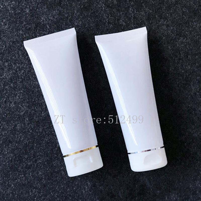 

100ml Golden/sliver Edge White Soft Hose Tubes Hand Facial Cream Empty Squeeze Tube Shampoo Lotion Refillable Containers