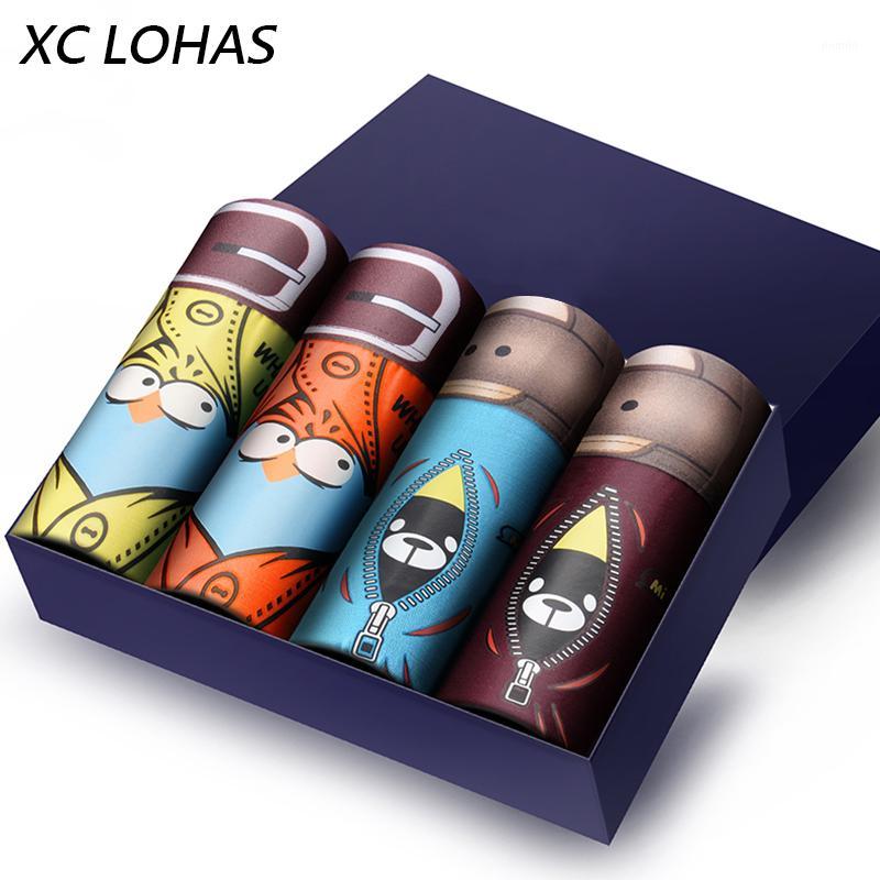 

Underpants 2021 Brand Panties 4Pcs/lot Mens Underwear Boxers Modal Cute 3D Printed Cartoon Funny Boxer Shorts For Men Homme Cuecas1, Boxer set