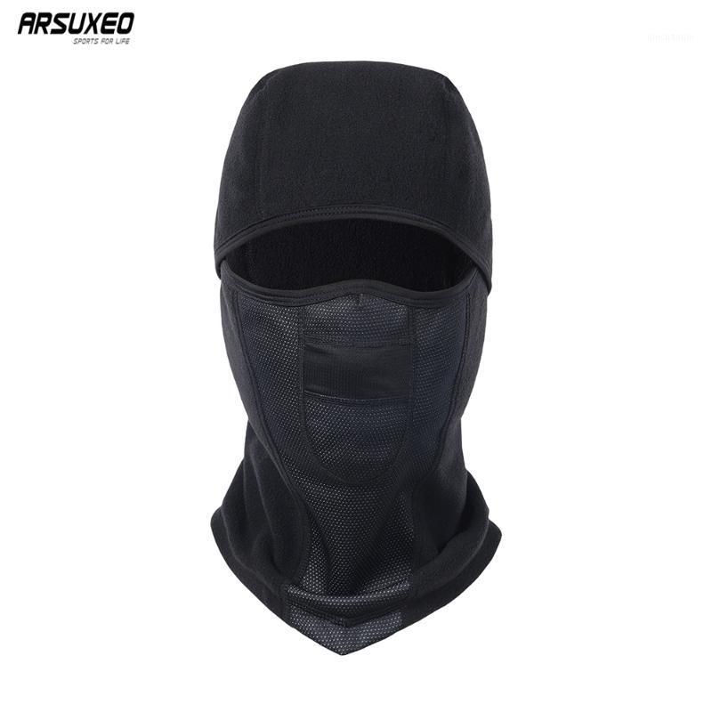 

ARSUXEO Winter Cycling Cap Fleece Thermal Bike Bicycle Hood Ski Mask Cycling Scarf Headwear Windproof Keep Warm M11, M1 black