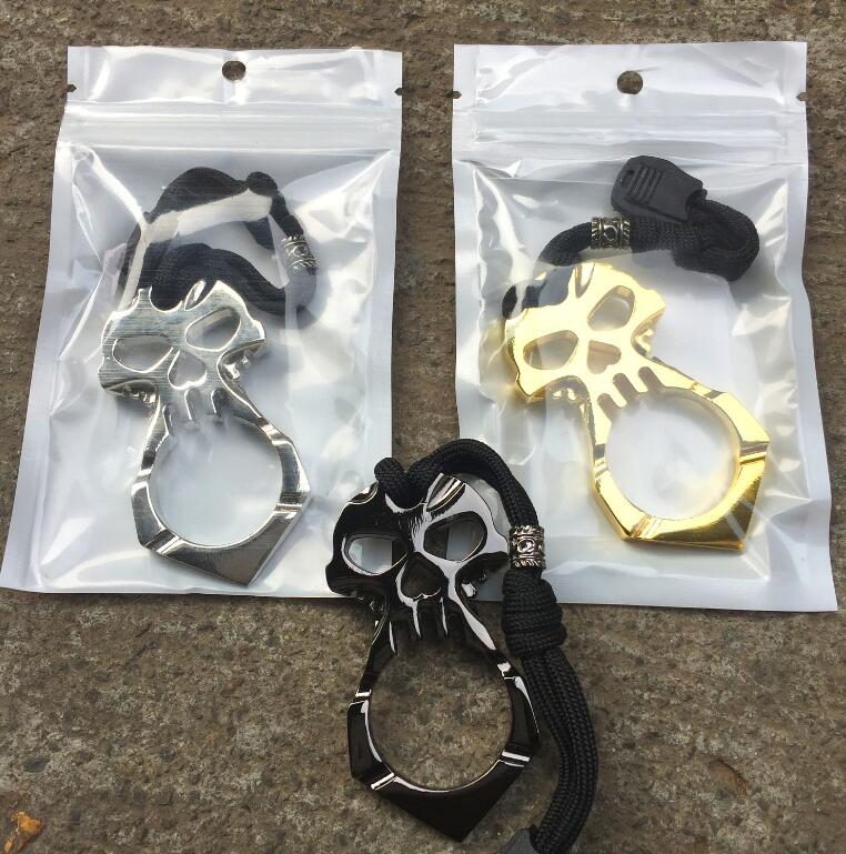 

10PCS thin steel single finger buckle hand buckle finger tiger self-defense finger tiger broken window hand buckle hand brace punch