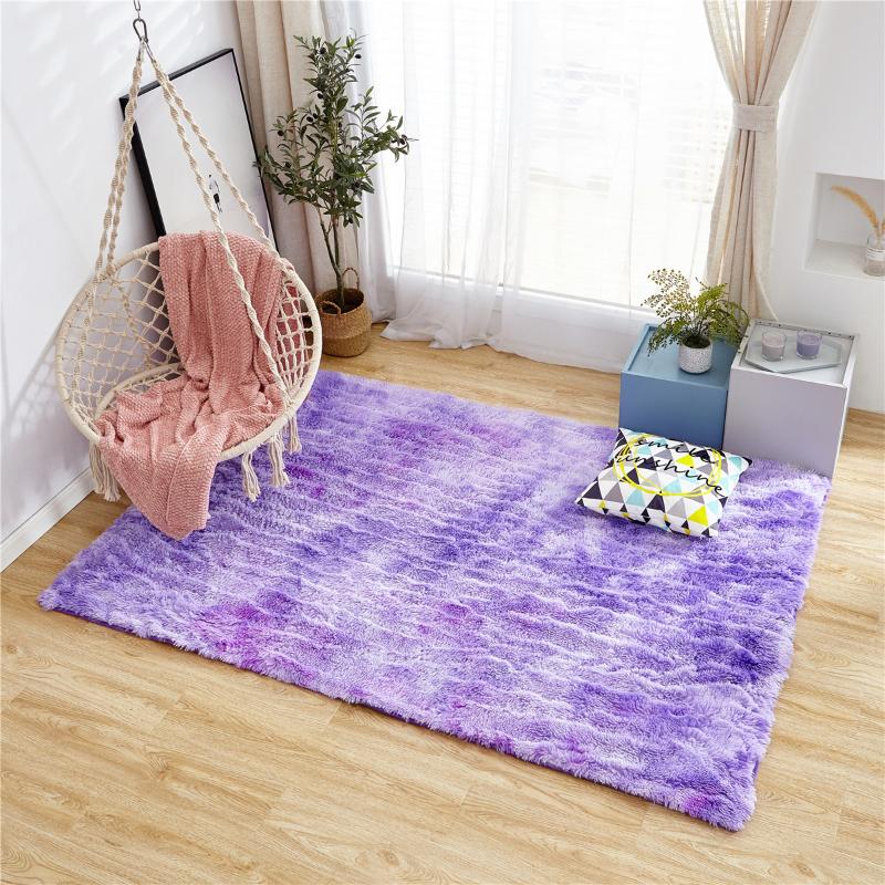 

Living room long hair washable carpet encryption thickening mat soft and comfortable blanket Mottled tie dyed gradient rug