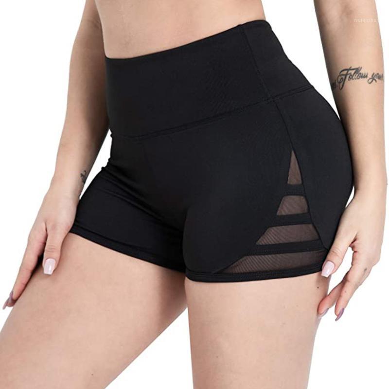 

Women Yoga Shorts Sports Running Non-perspective Fitness Joggers Athletic Exercise Gym Compression High Waist Shorts #YP1, Blue