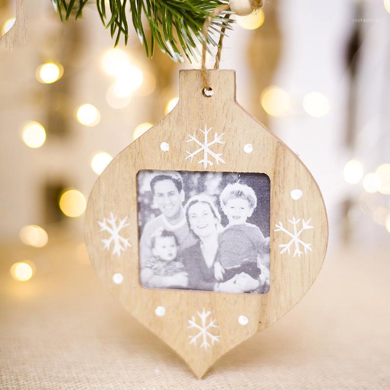 

New Year 2021 Christmas Natural Wood Photo Frame Room Table Ornament Noel Natal 2020 Navidad Gift Christmas Decoration for Home1