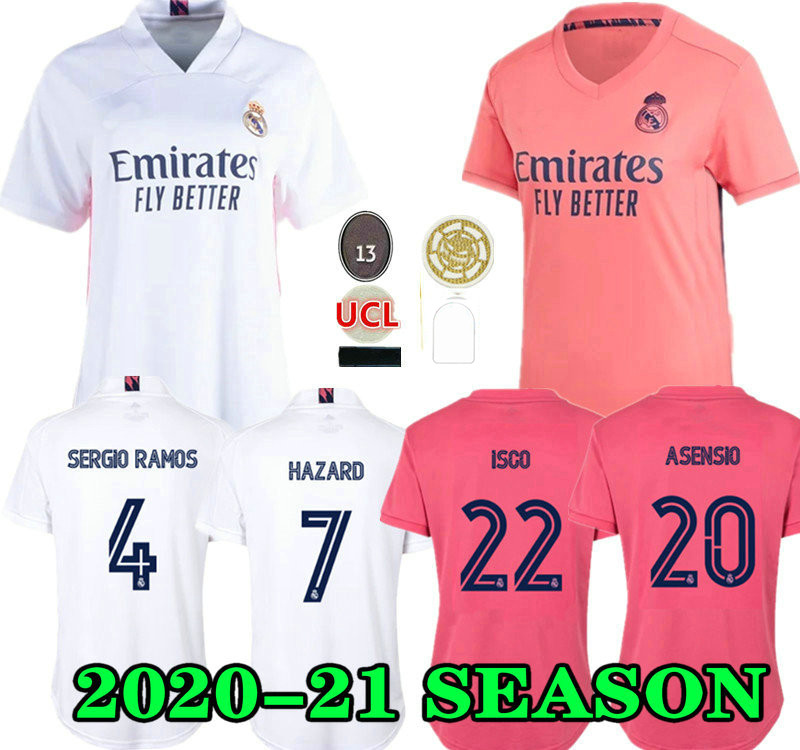 

HAZARD 20 21 Women Real madrid Home soccer Jersey 2020 2021 lady RONALDO ASENSIO BALE RAMOS ISCO MODRIC Away third feminine football shirt, 20 21 away