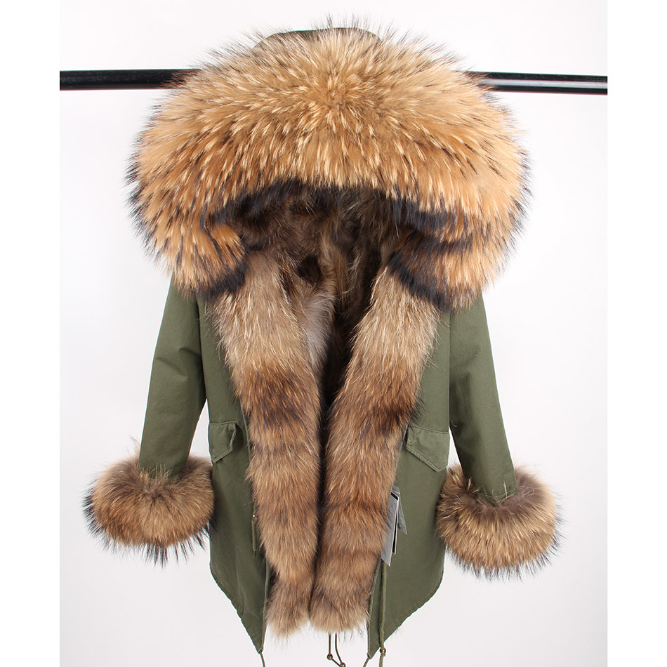 

2021 New Maomalesen Royal Fox Fur Coat, Long Jacket for Women Natural Warm Raccoon Collar, Sparse Skin Lining 458U, Tjd33-9