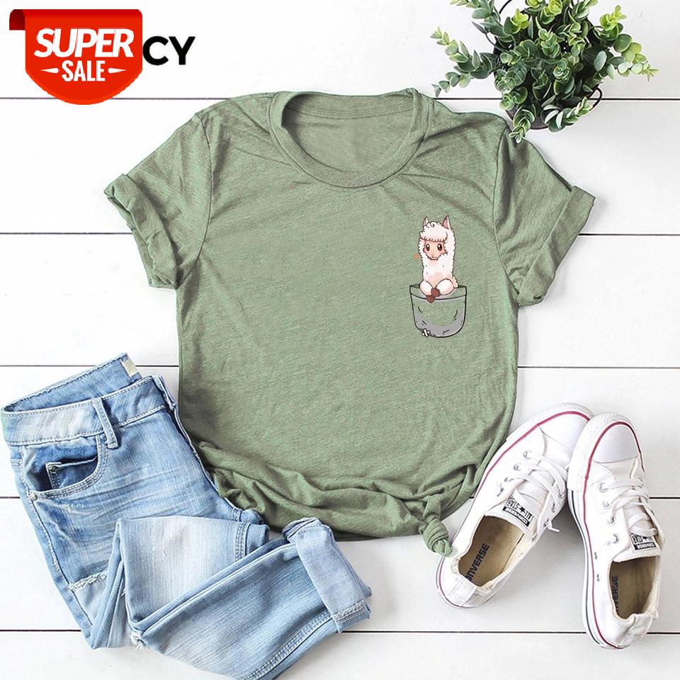 

JFUNCY Cartoon Pocket Print Plus Size Women Loose Tees Tops 100% Cotton Summer Shirts Woman T-Shirt Fashion Female Casual Tshirt #RF5c, White