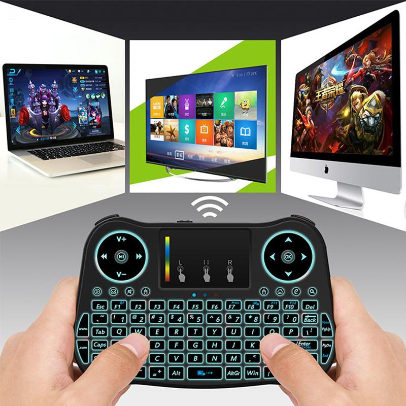 

Blacklight 2.4GHz RF Portable Mini Wireless Keyboard English Version with Touchpad Mouse for Smart TV Raspberry Pi 3 Mini PC