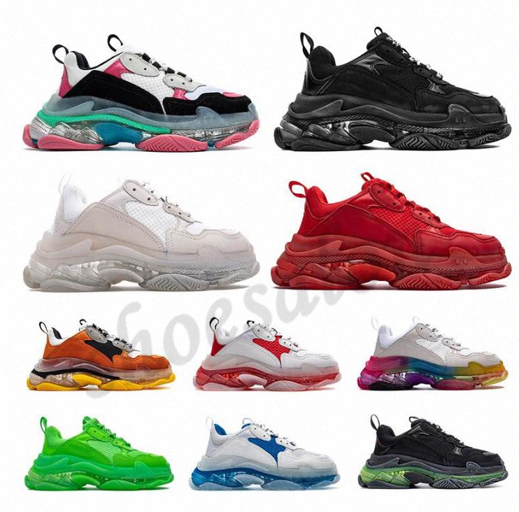 

Designer Triple S Casual Shoes Clear Bubble Midsole Men Women Green Black White Triple-S Sneakers Increasing Leather#2 n0RW#, 26