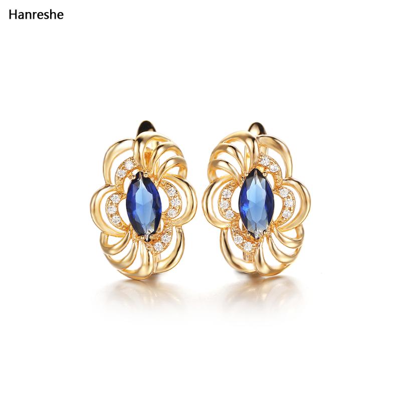 

Hanreshe Natural Zircon Drop Earrings Girl Punk Jewelry Wedding Earring Gold Small Blue Green Crystal Pendant Earring Women Gift