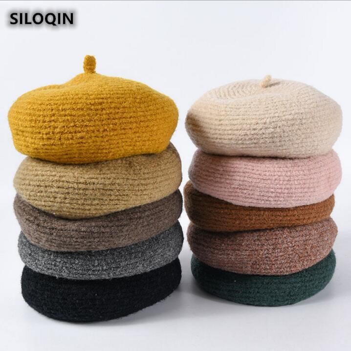 

SILOQIN Autumn Winter Fashion Thermal Berets For Women Foldable Ladies Brands Painter Hats Leisure Motion Warm Hat Gorra Hombre1, Color 4