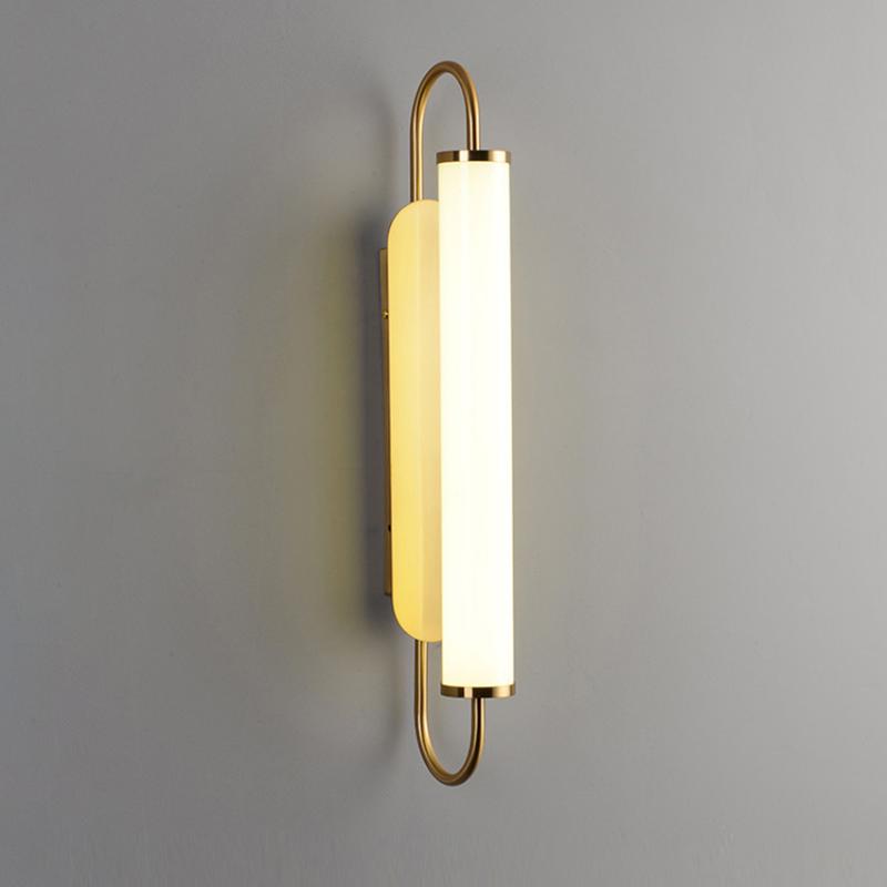 

Nordic simple strip led wall lamp gold wrought iron glass bedroom bedside lamp bathroom Mirror light stairs aisle wall lights