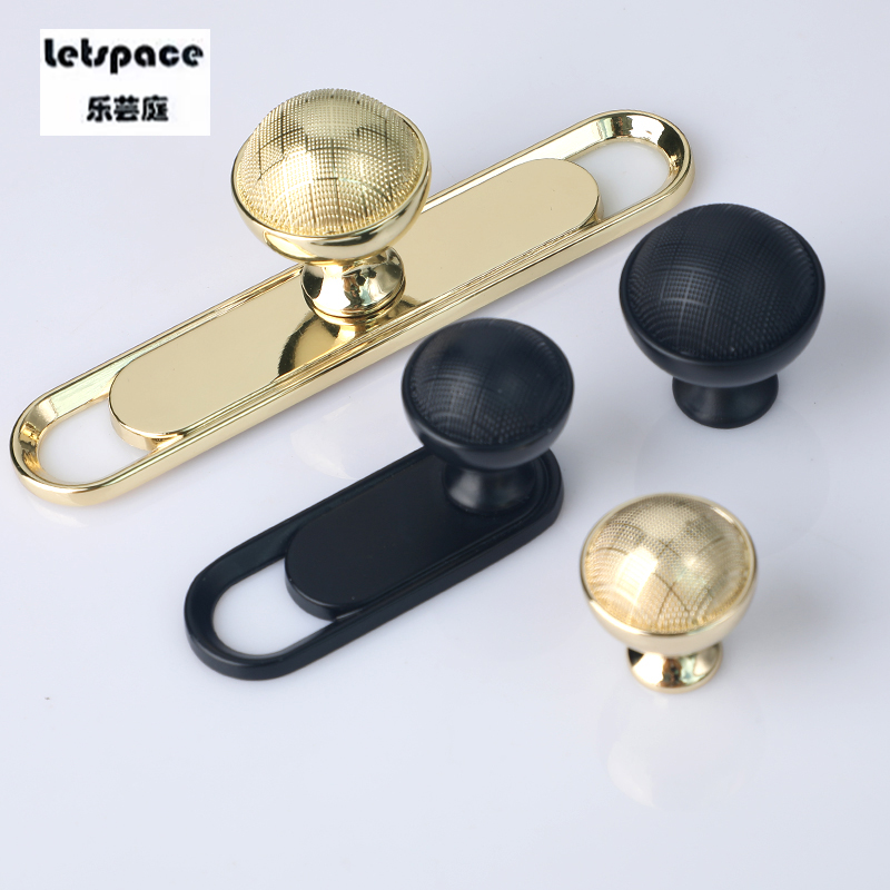 modern fashion with Back plate furniture door handle gold black drawer shoe cabinet TV cabinet dresser knob pulls-image-596168188