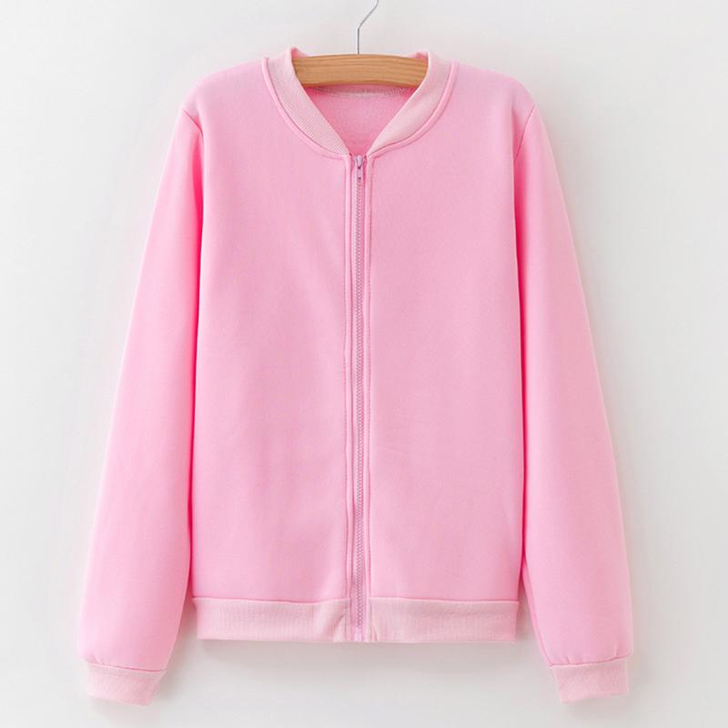 

Spring Autumn Jacket Women Classic Coat Short Bomber Solid Zip Up Jacket Coat Womens Outerwear Jaqueta Feminina 8M2, Blue