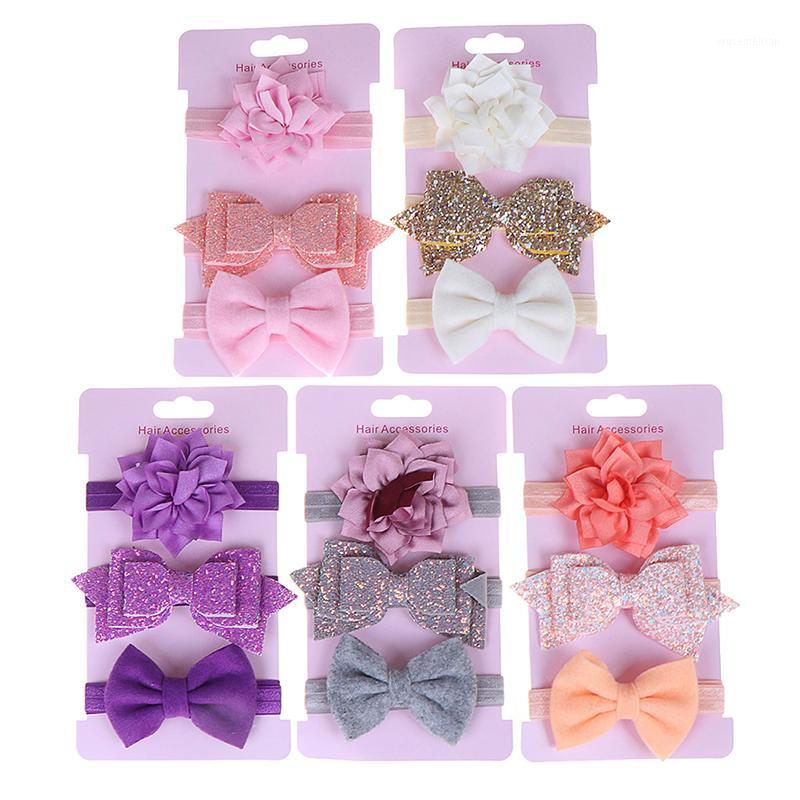 

3Pcs/Lot Baby Headband Flower Bows Girl Newborn Hairband Hair Accessories1, Gray