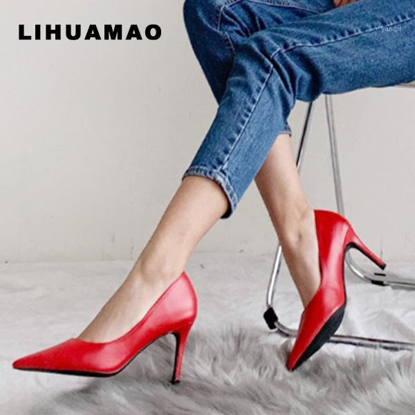 

LIHUAMAO Women shoes Pumps high heels pointed toe Wedding Party Dancing Ladies Dress slingback mary jane office lady shoes1, Red 10.5cm heel