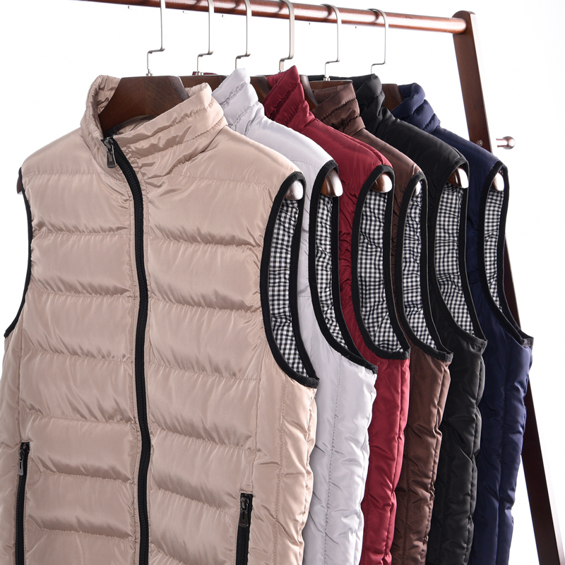 

Casual Vest Men Winter Sleeveless Jackets Male New Style Solid Waistcoat Brands Men's Autumn Warm Outwear Plus Size Clothing, Black