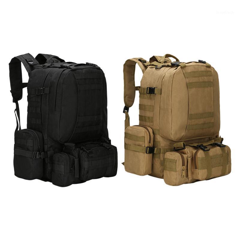 

55L Large Capacity Oxford Outdoor Backpack for Camping Hiking Travel Mountaineering Camouflage Molle Rucksack Bag1, Black color