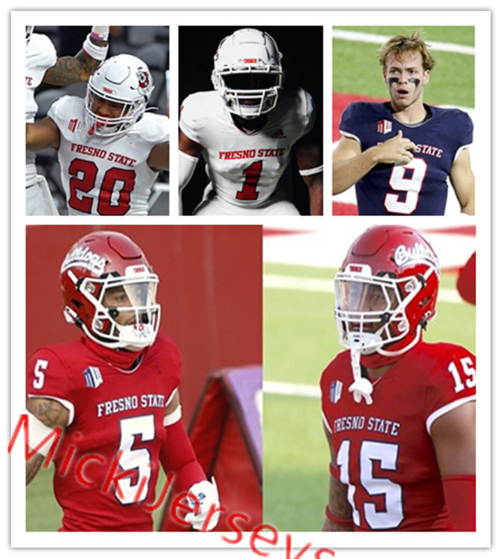 

Fresno State Bulldogs Joseph Campbell Kosi Agina Deven Jarvis Justin Houston Devo Bridges Steven Comstock Evan Williams Football Jersey, White