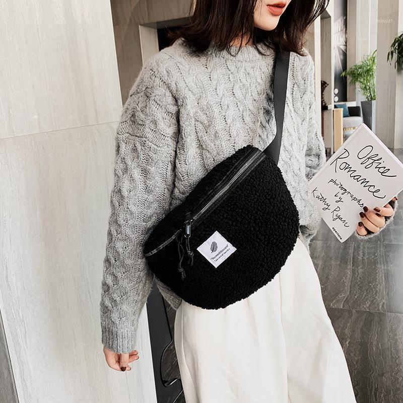 

Waist Bag For Women Waist Belt Bags 2020 Fashion Winter Plush Crossbody Chest Bag Phone Pack Trend Girl Shoulder pack1, Sky blue