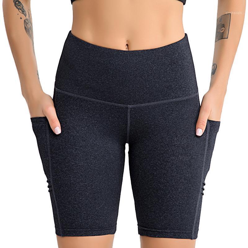 

Women' Pocket Sport Yoga Shorts High Waist Stretch Gym Fitness Running Shorts Peach Hips Sexy Yoga Sports -2XL 5 Size1, Black