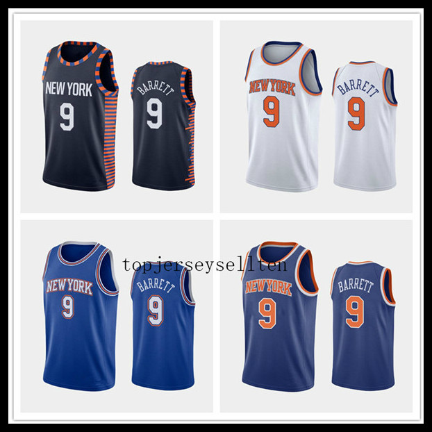

New York Knicks Men R.J. Barrett Icon City Association Statement basketball Jersey, Black