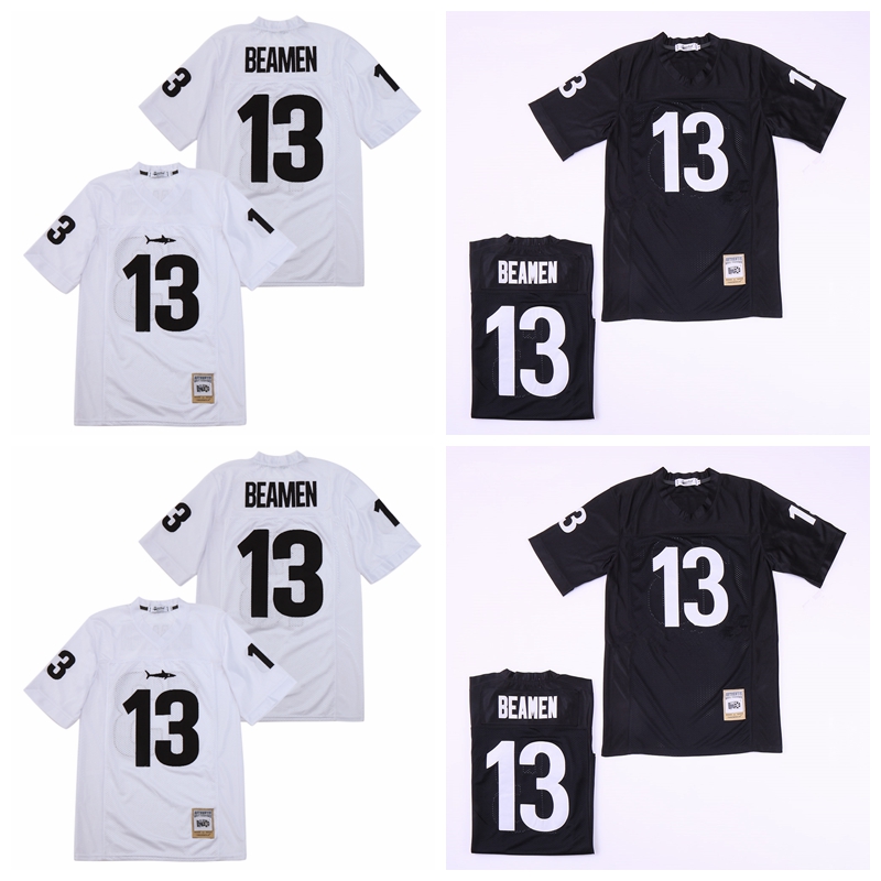 

Any Given Sunday Miami Sharks Jamie Foxx Movie 13 Willie Beamen Football Jersey All Stitched Team Color Black Away White Breathable Hot