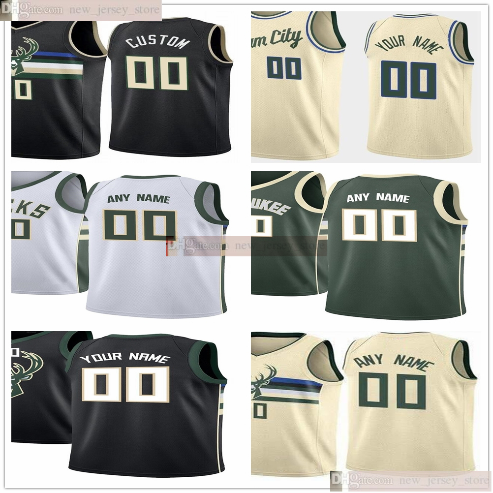 

Custom Printed Giannis 34 Antetokounmpo Khris 22 Middleton Kyle 26 Korver Eric 6 Bledsoe 3 George Hill 7 Ersan Ilyasova Brook Lopez Jerseys, Printed beige city