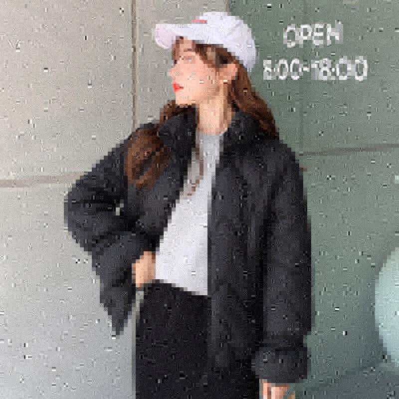 

2020 new design Korean Style Winter Jacket Women Stand Collar Solid Female Down Coat Loose Oversized Womens Short Parka coat 43, Beige