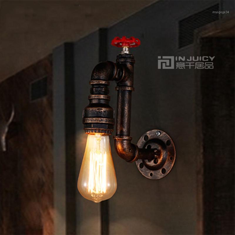 

Vintage Retro Industrial Water Pipe Wall Lamp Fixtures Edison Wall Sconces Bar Loft Bedroom Balcony Living Room Lighting1