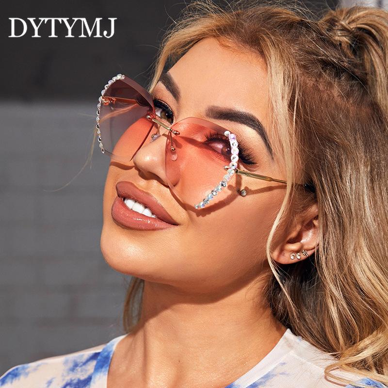 

DYTYMJ Rimless Sunglasses Women Designer Sunglasses Womens Vintage Shades for Women Wholesale Retro Gafas De Sol