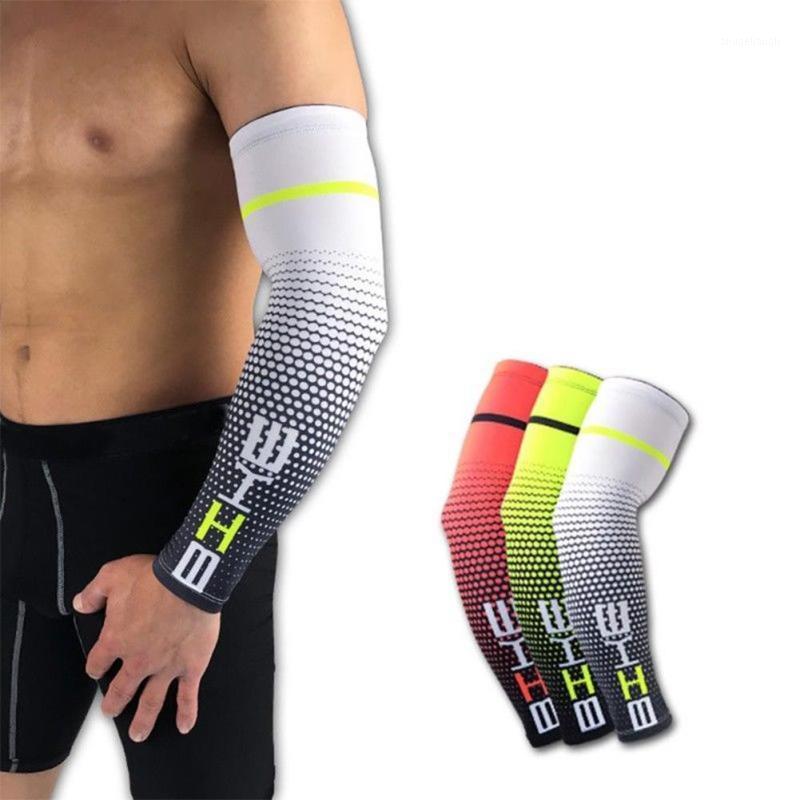 

1PCS Cool Men Sport Cycling Running Bicycle UV Sun Protection Cuff Cover Protective Arm Sleeve Bike Arm Warmers Sleeves1, White