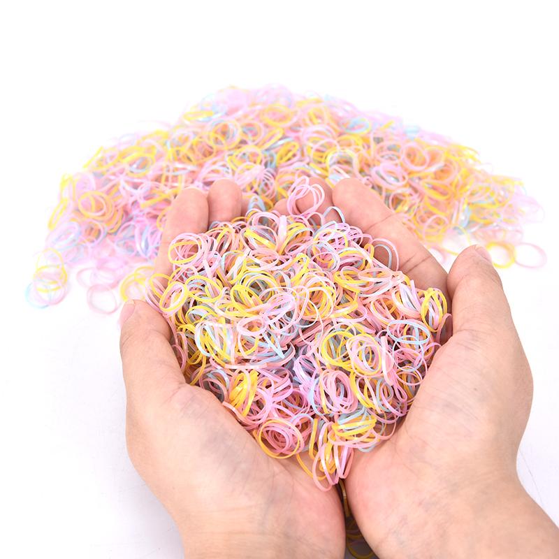 

2500pcs/bag Girls Elastics Hair Bands Child Baby Hair Accessories Gum For TPU Disposable Kids Ponytail Holder Rubber Band, Black