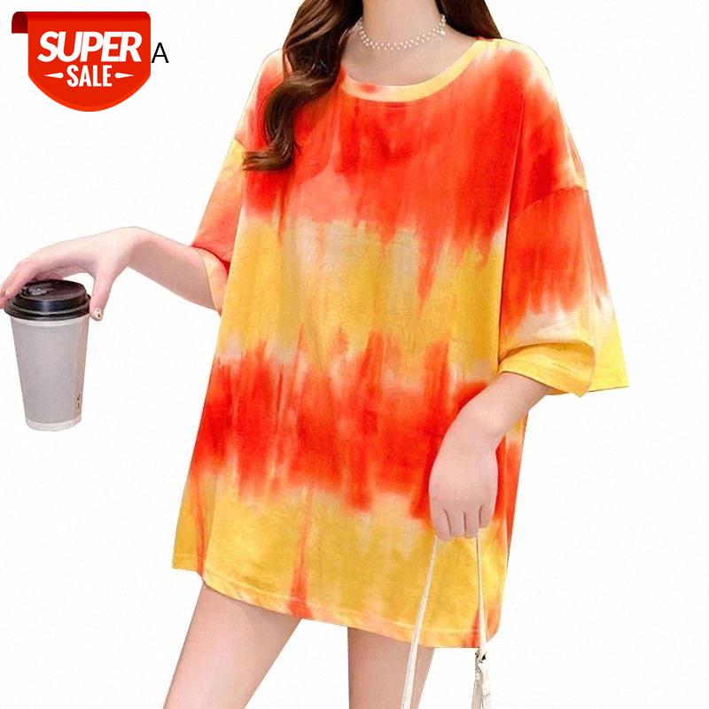

Tie Dye Women T Shirt Summer Short Sleeve Female T-shirts Oversize Fashion Woman Tshirt O-Neck Casual Ladies Girls Tshirts Tops #5K1k, White