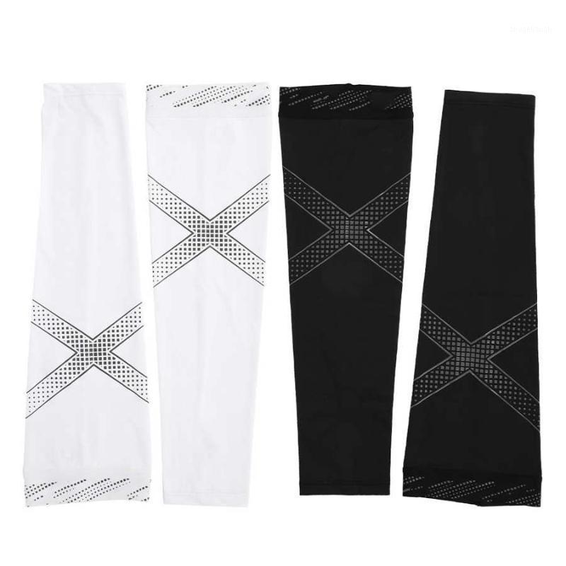 

1Pair Breathable Quick Dry UV Protection Running Arm Sleeves Basketball Elbow Pad Fitness Armguards Sport Cycling Arm Warmers1, White