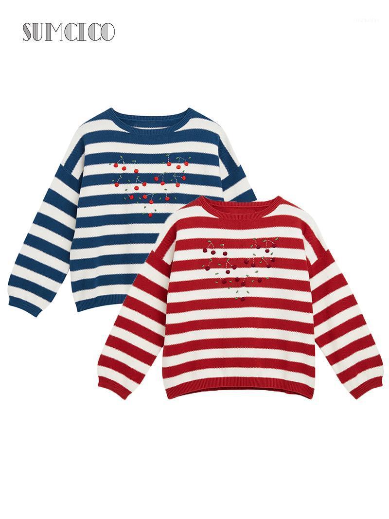 

Sumcico 2020 Children's Sweater for Fall BP Brand Long-sleeved Sweater with Germanium Stripes Age2-14Y1, Blue