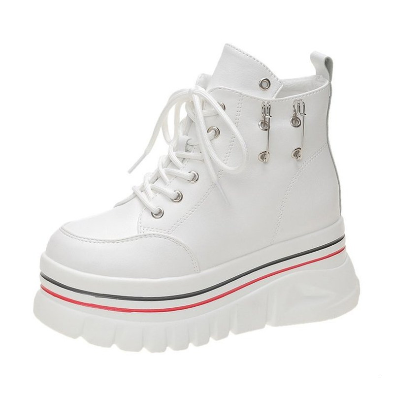 

2021 New Women's Soft Leather Boots Black-white Fashion Designer Ladies Lace-up Seven Inches Shoes L9KR