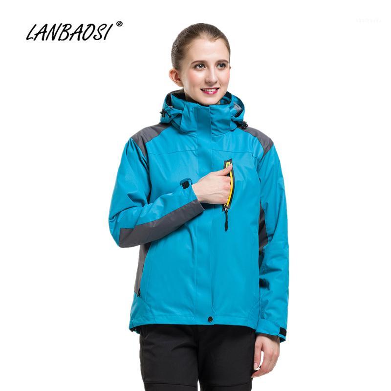 

LANBAOSI Women' 3in1 Hiking Hooded Jackets Coat Thermal Fleece Waterproof Camping Skiing Outdoor Sports Windbreaker1, Purple