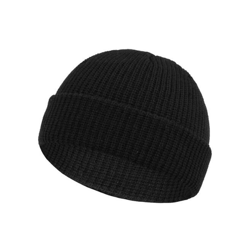 

New Unisex Beanie Hat Ribbed Knitted Cuffed Winter Hat Warm Short Beanie Casual Solid Color Skullcap Baggy For Adult Men, Random