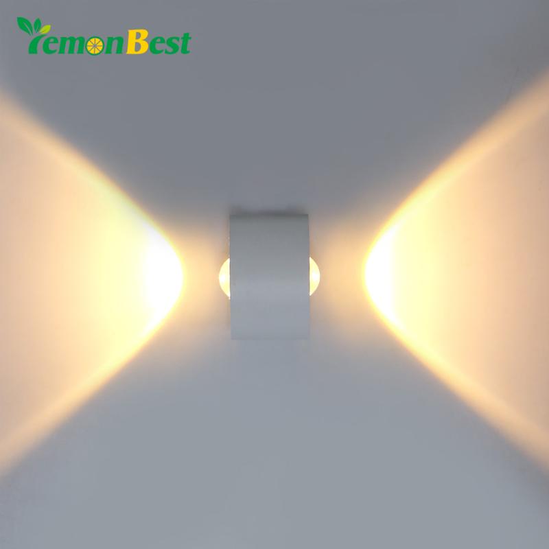 

Lemonbest 2W COB LED Wall Lamp Up and Down Wall Sconce Cool White 6000K AC 85-265V for Corridor Garden Courtyard