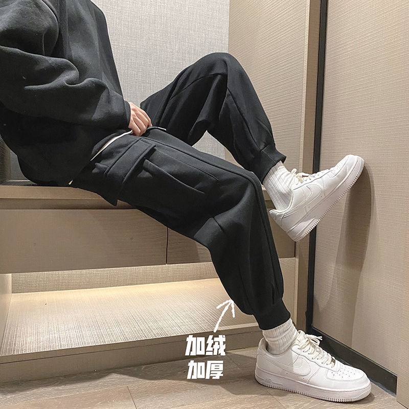 

Men's Trousers 2021 Spring and New Winter Thin Plus Thick Sports Pants Jumpsuits Young Clothes M-2xl F8VP, Sky blue.