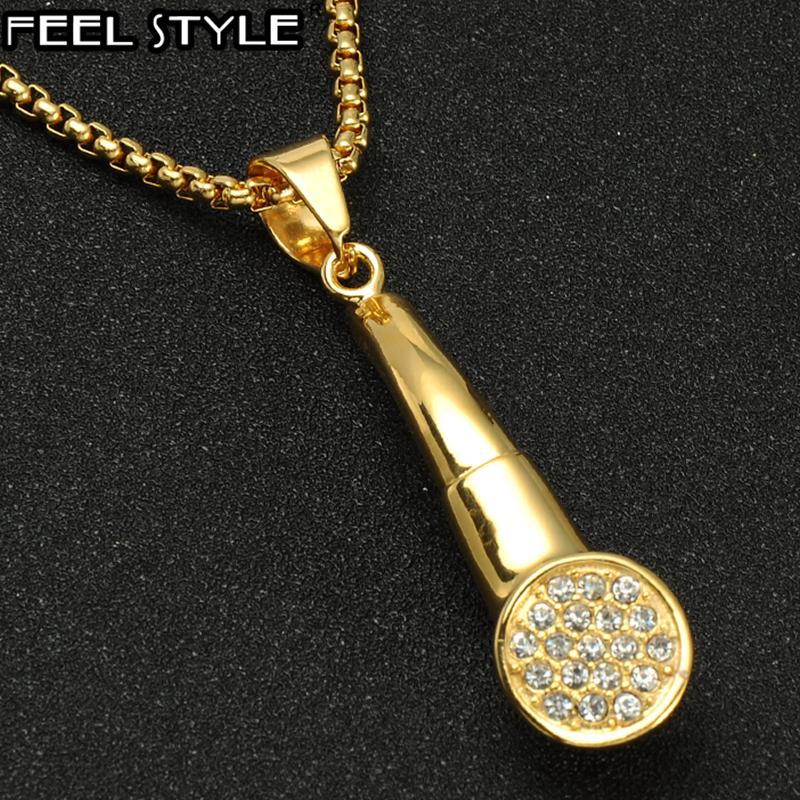 

Hip Hop Stainless Steel Jewelry Bling Iced Out Titanium Tobacco Pipe Pendants Necklace with 24inch Gold Color Link Chain