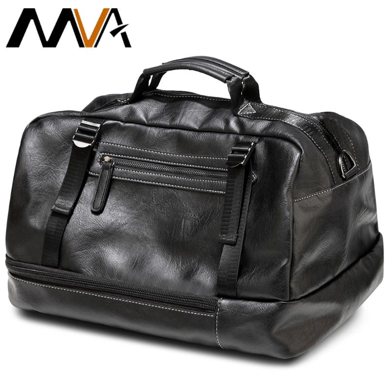 

MVA Men Travel Handbag Large Capacity Duffel Hand Luggage Multifunction Weekend Bag Short Trip PU Leather Sport Malas De Viagem, 7510b3brown