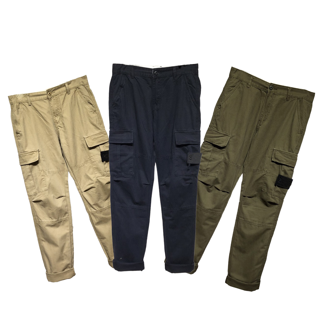 

Designer Mens Pants Vintage Cotton Cargo Short Badge Letters Middle Pant Washed Casual, Black