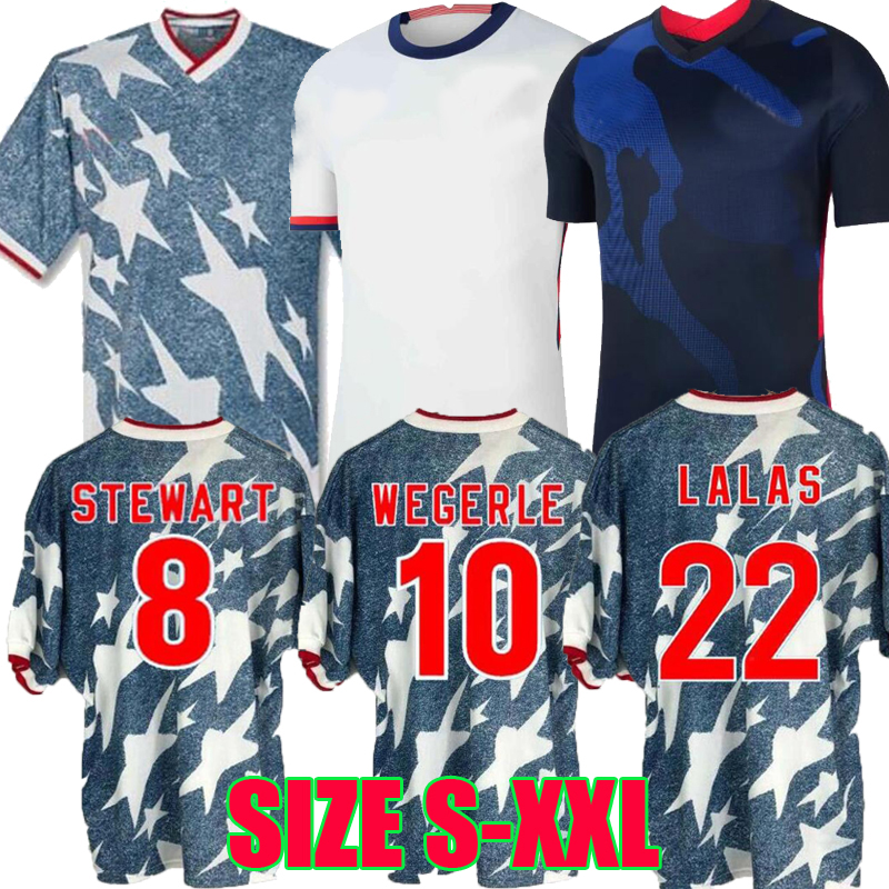 

4 stars 1994 World Cup United States retro soccer jerseys PULISIC 2020 2021 Wegerle Lalas 94 20 21 MEN KIDS Classic Vintage football shirts, 2020 away