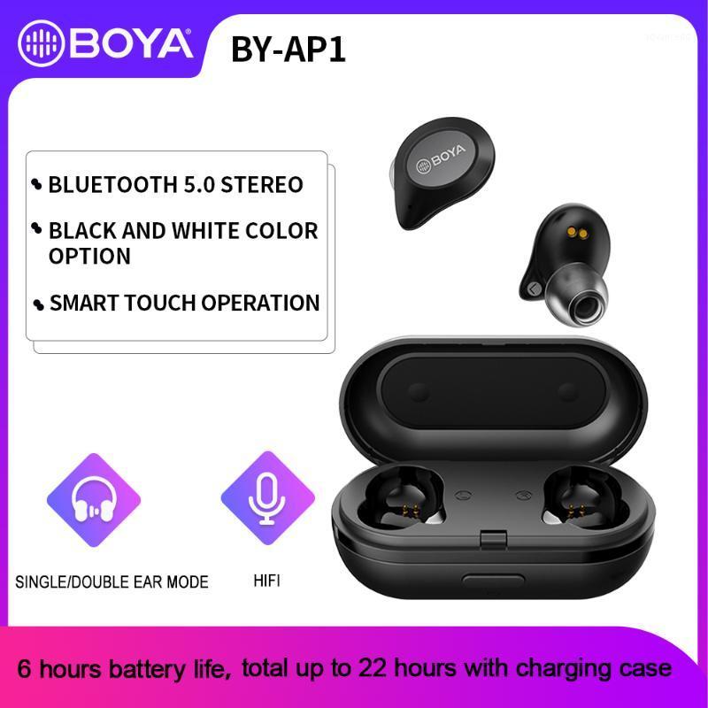

BOYA BY-AP1 Bluetooth 5.0 Wireless Earbuds True Wireless Stereo TWS Headset Noise Cancel Waterproof Earphones1, Black