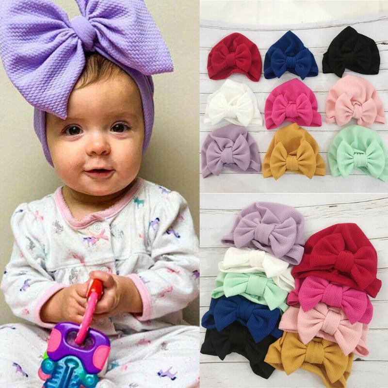 

Newborn Baby Infant Girl Toddler Comfy Bowknot Caps Warm Beanie Hat
