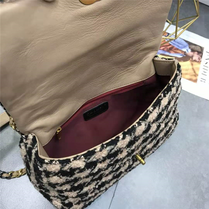 

Black&White Houndstooth Pattern Cross Body Bags Criss-Cross Hasp Buckle Shoulder Bag Chains Leather Messenger Bag Warm Flap Purse Wallets