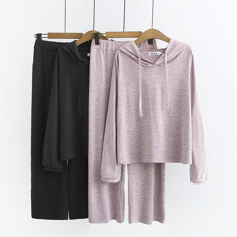 

2021 New slim and quick-drying cotton leisure sports 2-piece suit WPEH, Pink