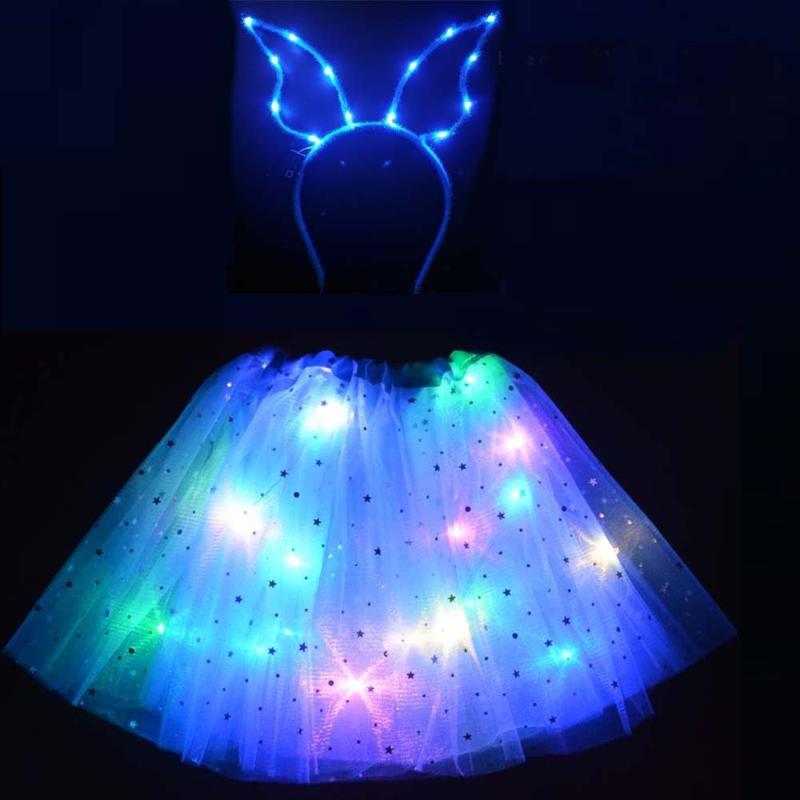 

Neon Party Gift Led Clothes LED Light Star Tutu Skirt Ear Hairband Glow Angel Cosplay home decor wedding birthday